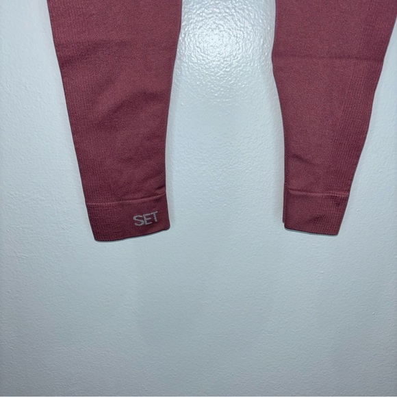 Set Active Seamless High-Waisted Leggings XS Rosewood | Ribbed Waistband - Picture 9 of 13
